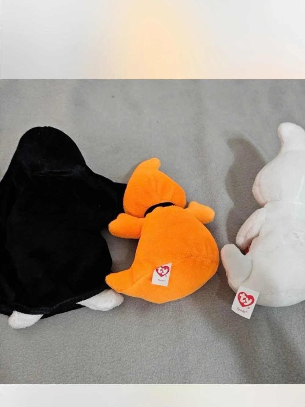 Ty Beanie Baby Creepers , Haunt Orange ghost , spooky white ghost . New